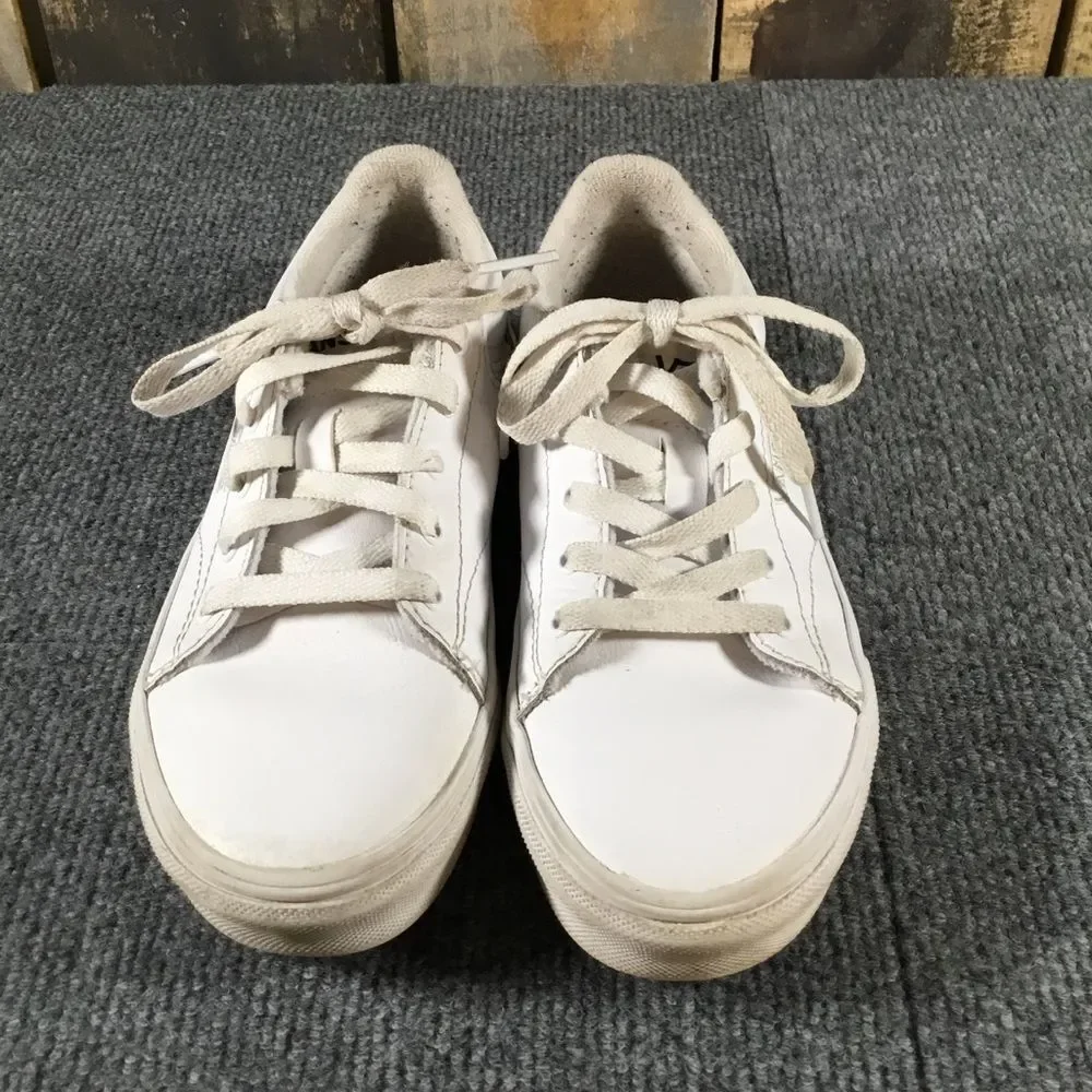 Vans white leather sneakers kids/youth size 2